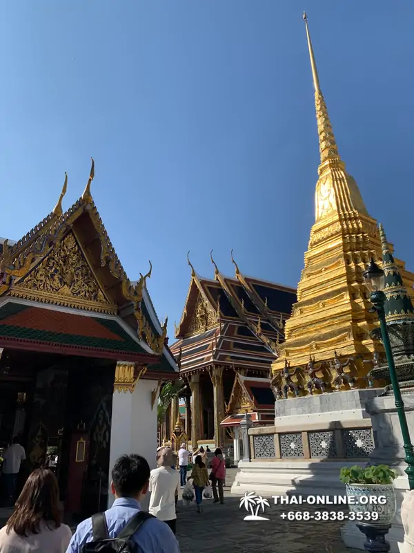 Grand Palace in Bangkok, Wat Pho and Wat Phra Kaew, Chao Phraya river cruise, buffet lunch at 77th floor of Baiyoke Sky tower, revolving deck on the top of it - photo 22