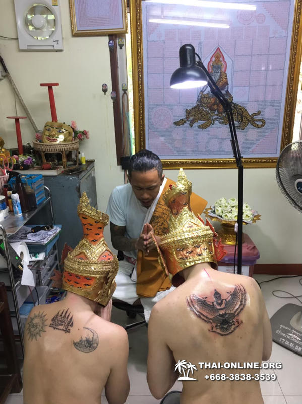 Sak Yant tattoos by Ajarn Dam in Forest Monastery of Wat Bo Thong trip from Pattaya to Rayong with Seven Countries tourist agency Thailand photo 23