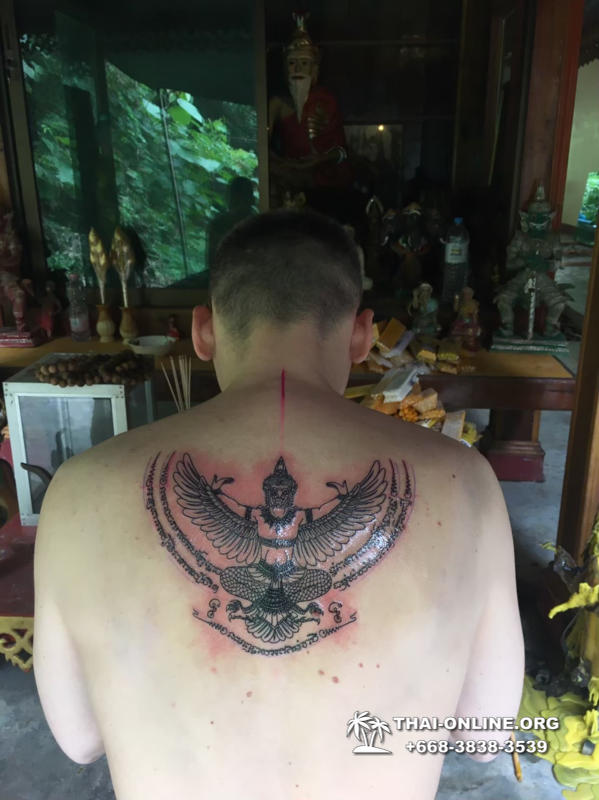 Sak Yant tattoos by Ajarn Dam in Forest Monastery of Wat Bo Thong trip from Pattaya to Rayong with Seven Countries tourist agency Thailand photo 10