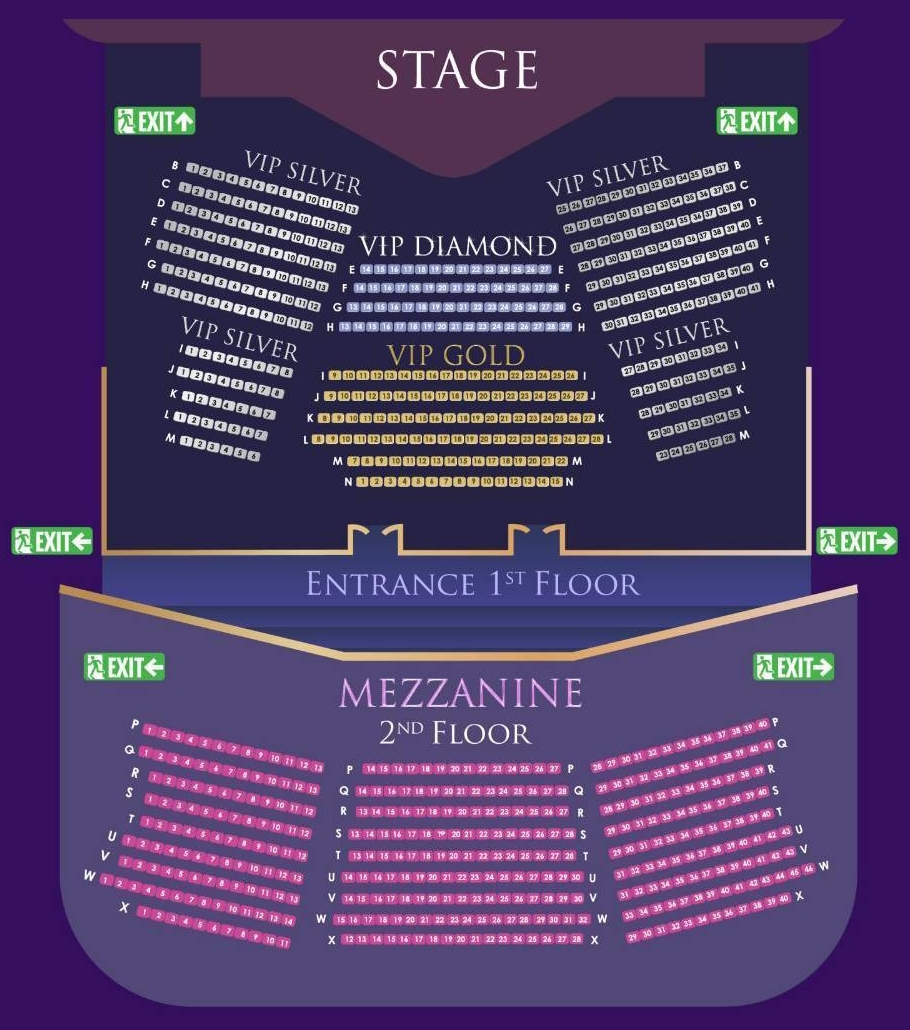 Transvestite cabaret show Tiffany in Pattaya seating plan